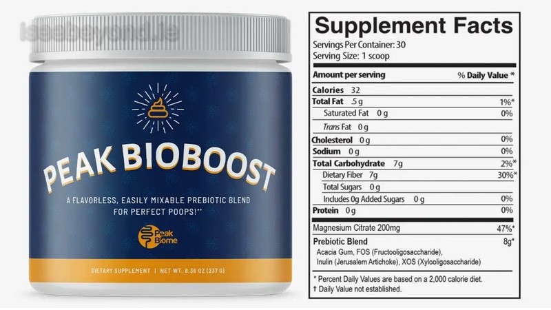 Peak Bioboost Supplement Facts