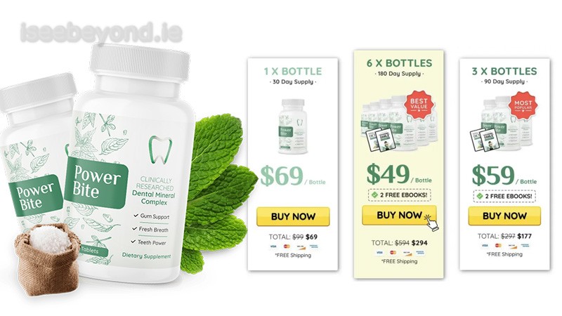 PowerBite is sold online in bundles, with larger packages offering the lowest cost per day.