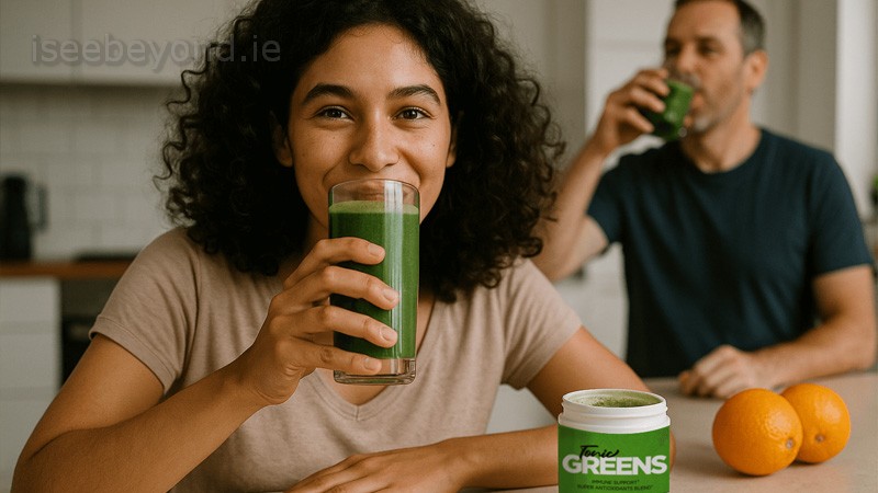 Couple enjoying Tonic Greens as part of a healthy daily routine.
